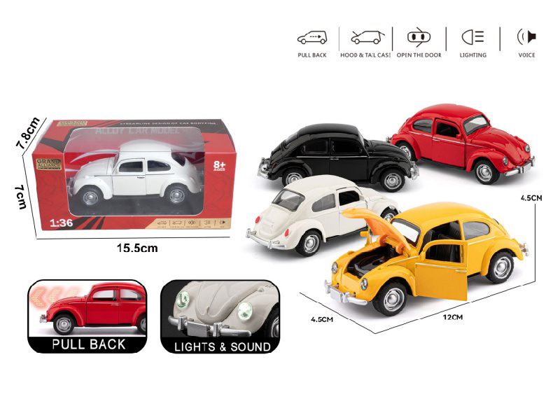 1:36 Volkswagen Beetle (With Sound And Light) (4-Color Mixed)