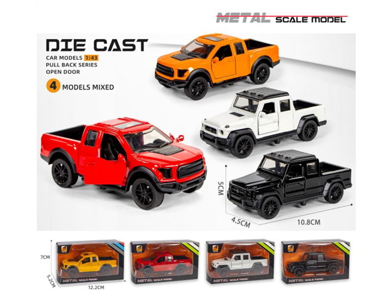 Alloy Car Model Rebound Door Pickup Truck (1:43)