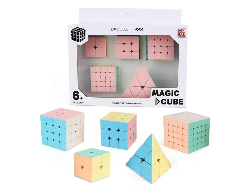 Second-Order Solid-Color Rubik'S Cube + Third-Order Solid-Color Rubik'S Cube + Fourth-Order Solid-Color Rubik'S Cube + Fifth-Order Solid-Color Pyramid