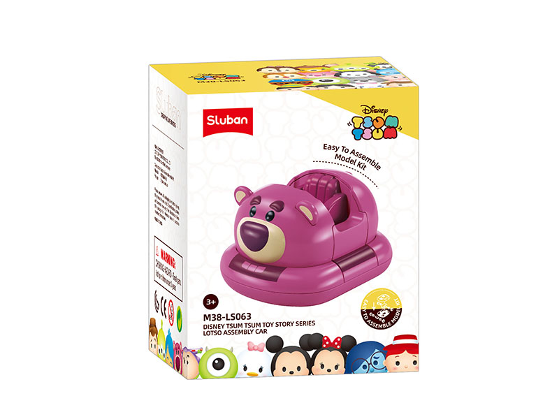 Disney Tsum Tsum Toy Story Series Lotso Assembly Double Pull Back Bumper Car 19PCS