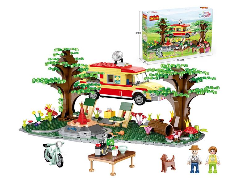 Small Particle Building Blocks - Holiday Camper Van Trip 827pcs