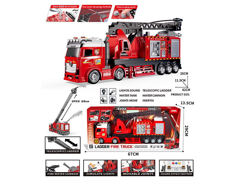 Friction Spray Water Aerial Ladder Fire Truck
