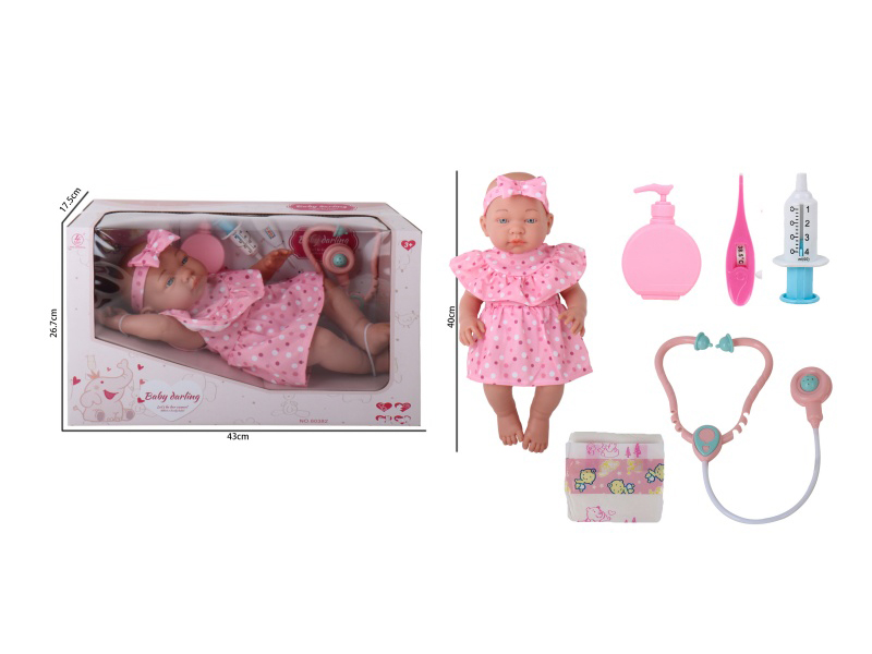 16-Inch Full-Body Rubber Nurse Doll (With Male Features)