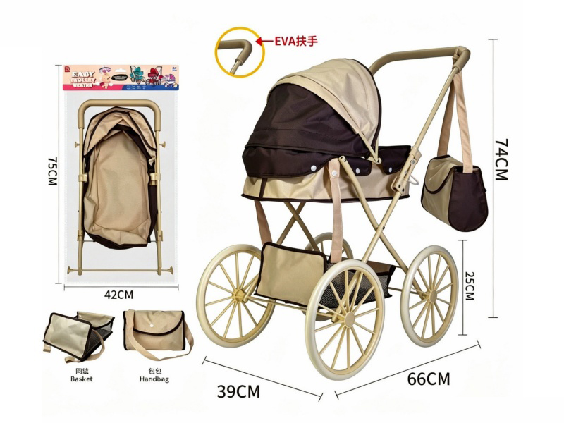 600D Thick Cloth Iron Stroller Toy(Small Wheel)