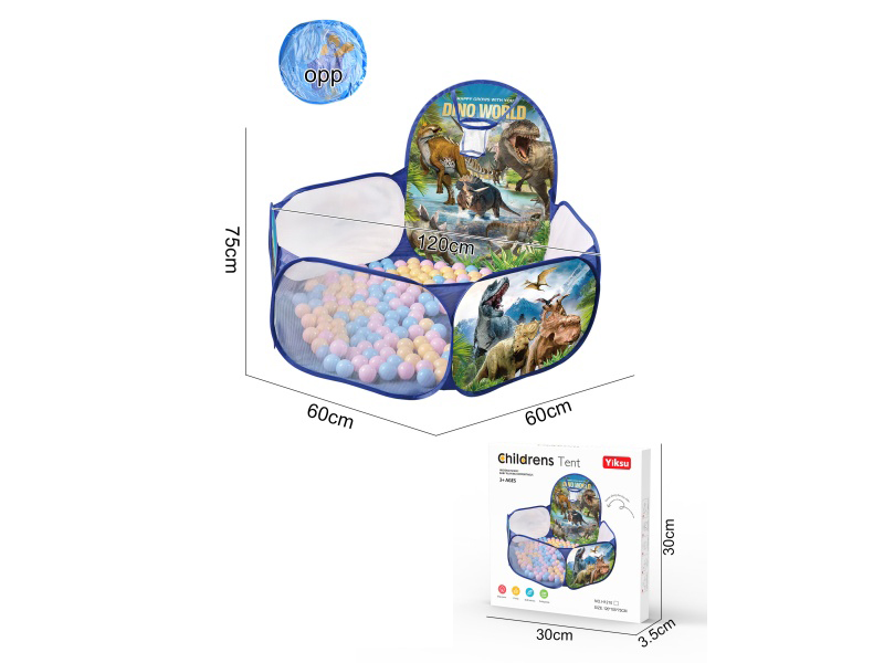 Dinosaur Pool Color Box - Children's Tent Tunnel Ocean Ball Pool