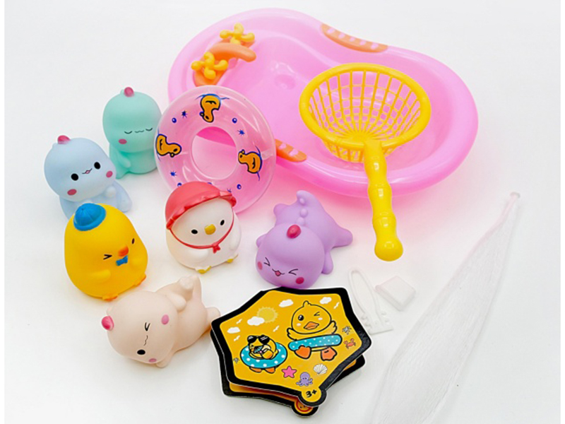 Vinyl Dinosaur Bath Bath Set With Bb Whistle