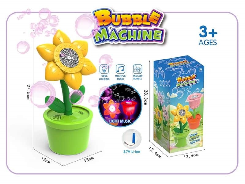 B/O Sunflower Bubble Machine With Sound And Lights