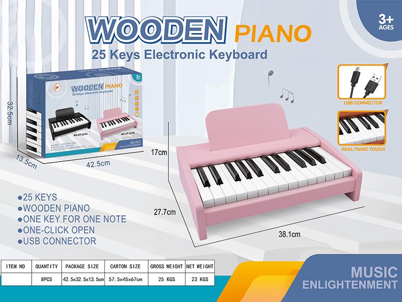 25 Keys Wooden Electronic Piano