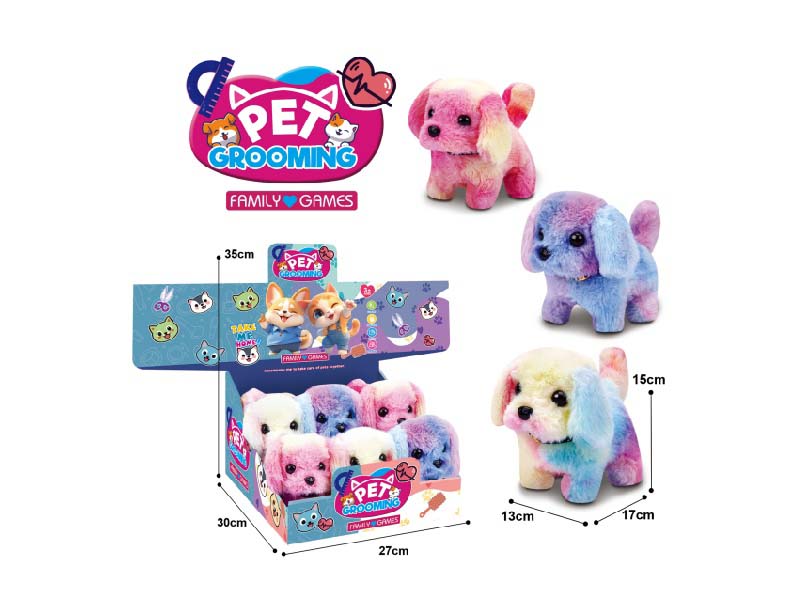 B/O Plush Colorful Dogs (6 Each)