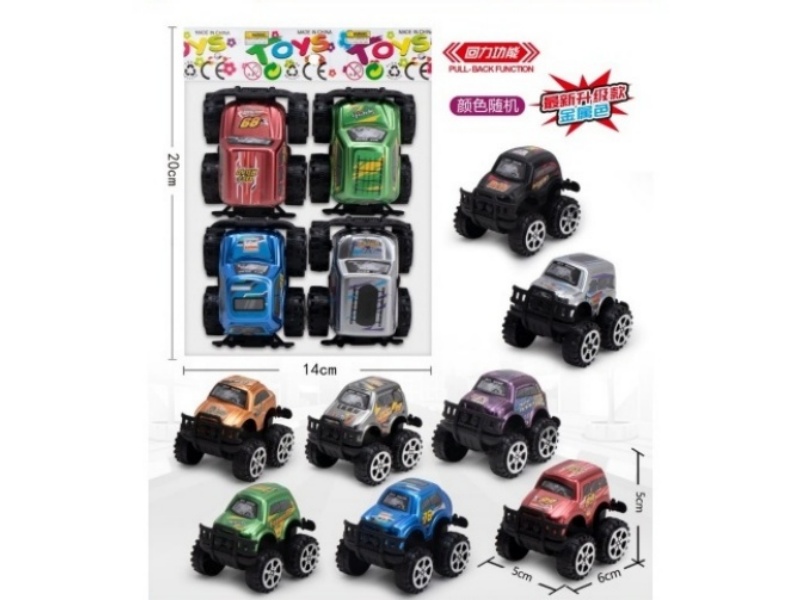 8 Models Of 8-Color Return Power Cartoon Off-Road Vehicles (Metallic Finish)