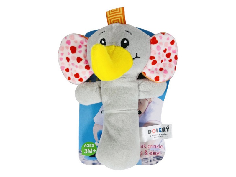 Vocal Elephant Baby Soothing Plush Hand-Cranked Stick