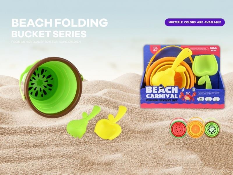 3Pcs Mini Folding Fruit Bucket 3Asst