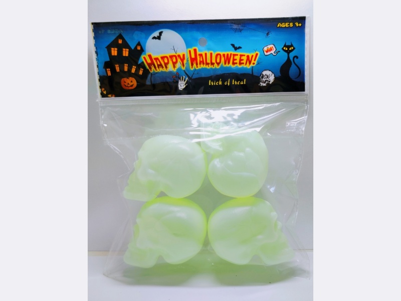 Halloween Blow Bottle Skull, 4Pcs