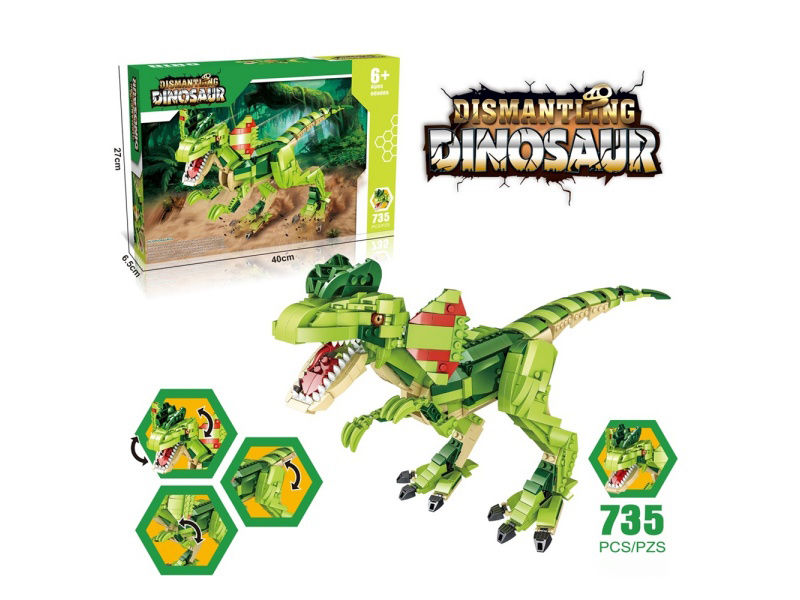 Diy Assemble Dinosaur Building Blocks For The Double-Spinosaurus