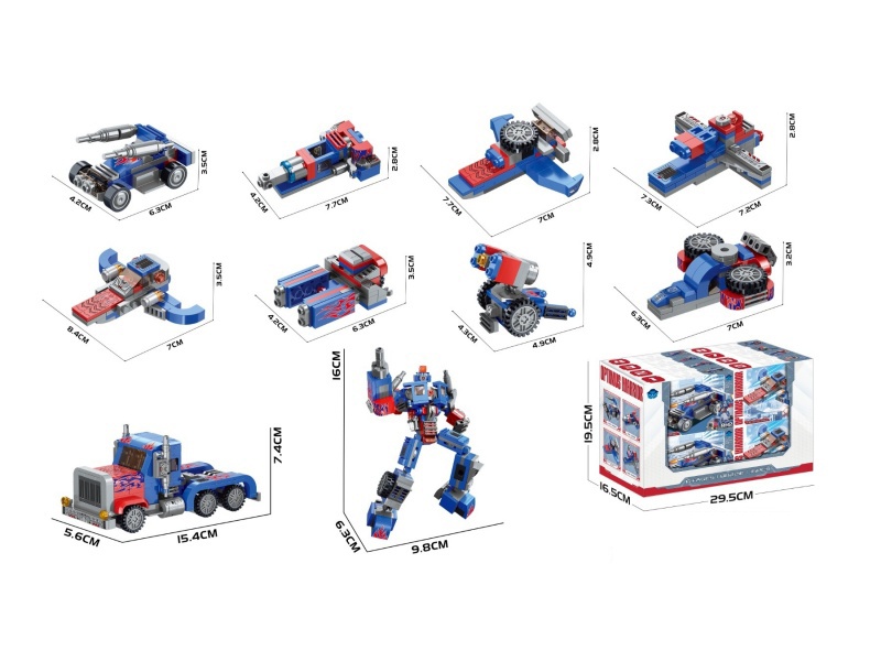 DIY Building Blocks - Optimus Prime Warrior 8 In 2(10 Different Shapes)