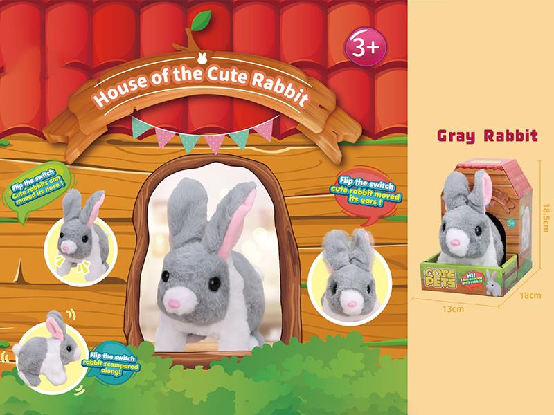 Electric Plush Pet - Gray Rabbit