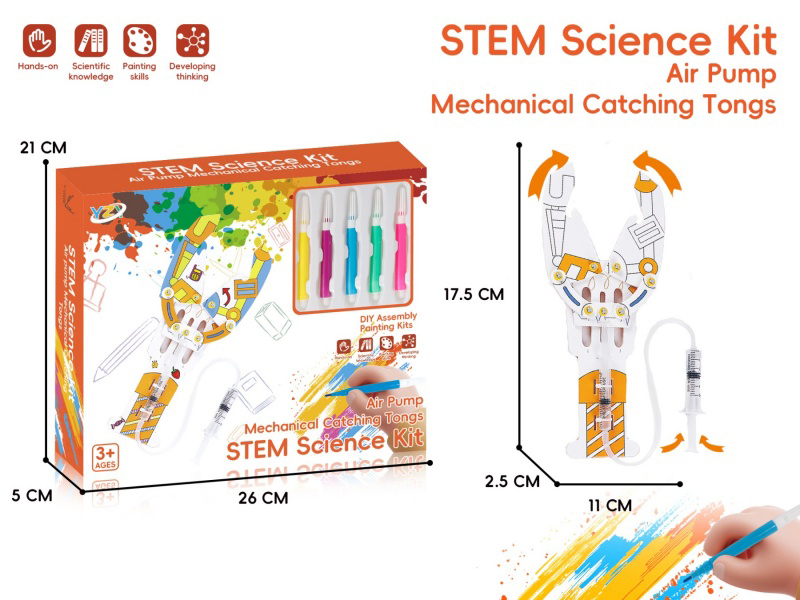 Science Experiment Series Diy Puzzle Assembly 3D Stereoscopic Puzzle - Graffiti Handheld Hydraulic Mechanical Hand