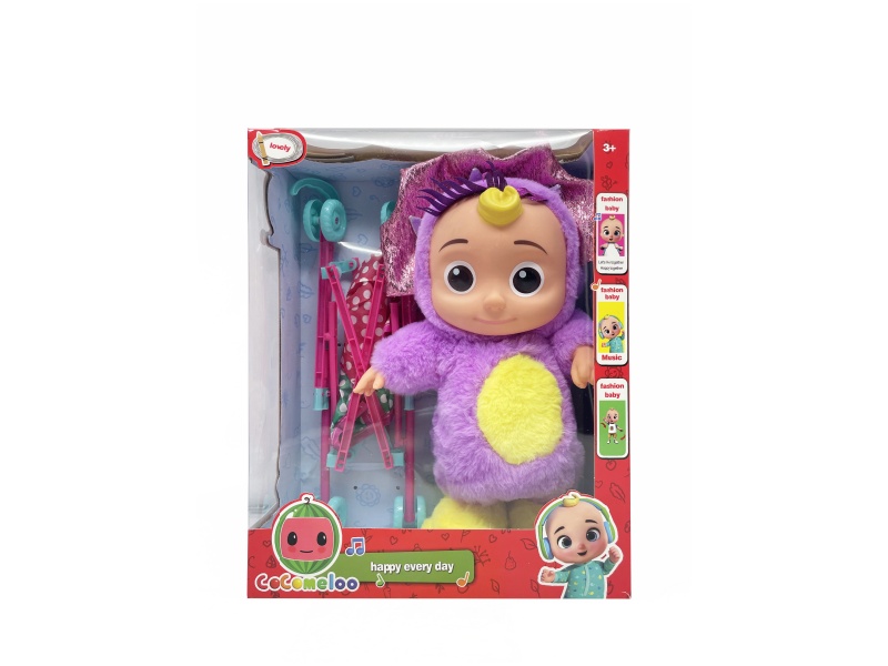 22 Inch B/O Solid Cocomelon JJ Boy Doll With Stroller Toy