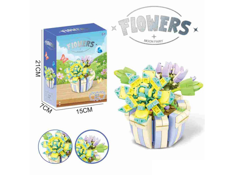 Building Blocks Moon Fairy Potted Plants 306Pcs- Flower Series