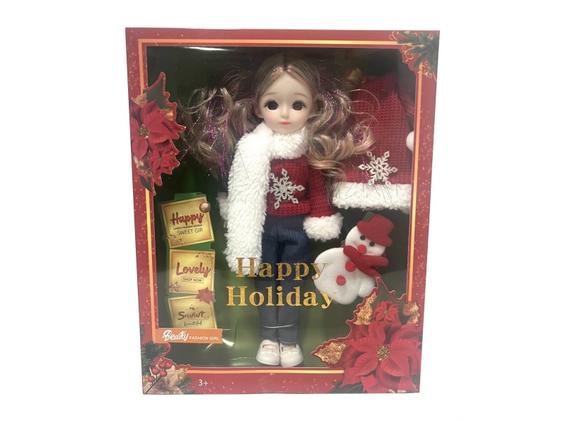 12-Inch 12-Joint Christmas Doll