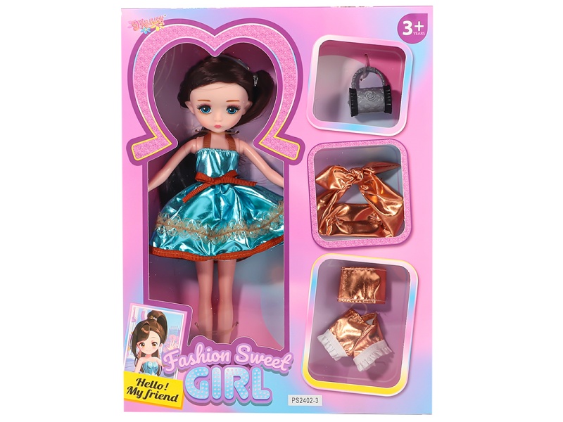 10" Fashion Sweet Girl Doll With Violent Bear Accessories