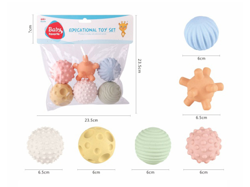 Baby Bath Toys Textured Balls 6pcs