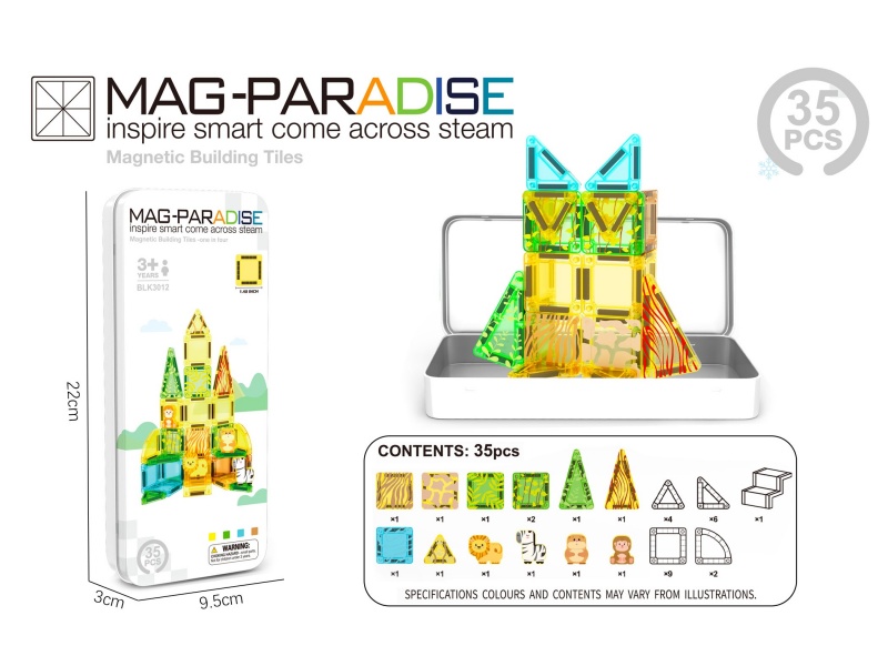Mini Magnetic Tiles Grassland 35 Pcs