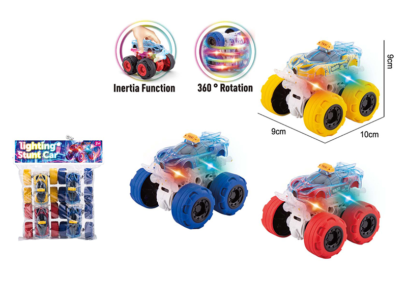 Dual Friction Stunt Off-Road Vehicle With Lights(Bugatti Taxi) 4pcs