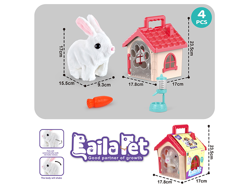 B/O Rabbit Pet House Set