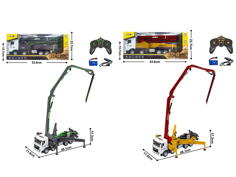 1:18 11-Channel Semi-Alloy Remote-Control Concrete Pump Truck