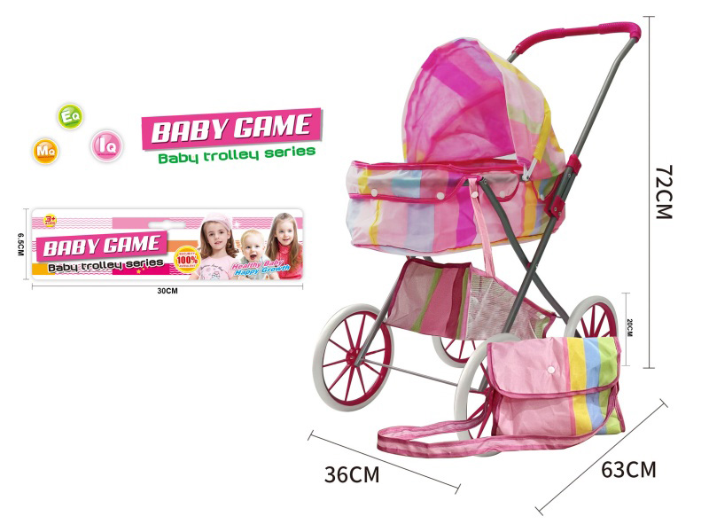 Double Layer Fabric Iron Stroller Toy(Large Wheel)
