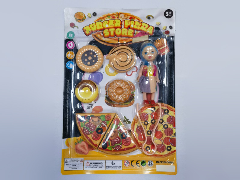 Pizza Food Toys With 3.5" Doll