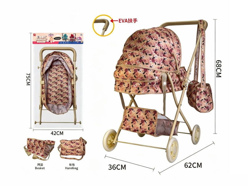 Thick Cloth Iron Stroller Toy(Small Wheel)