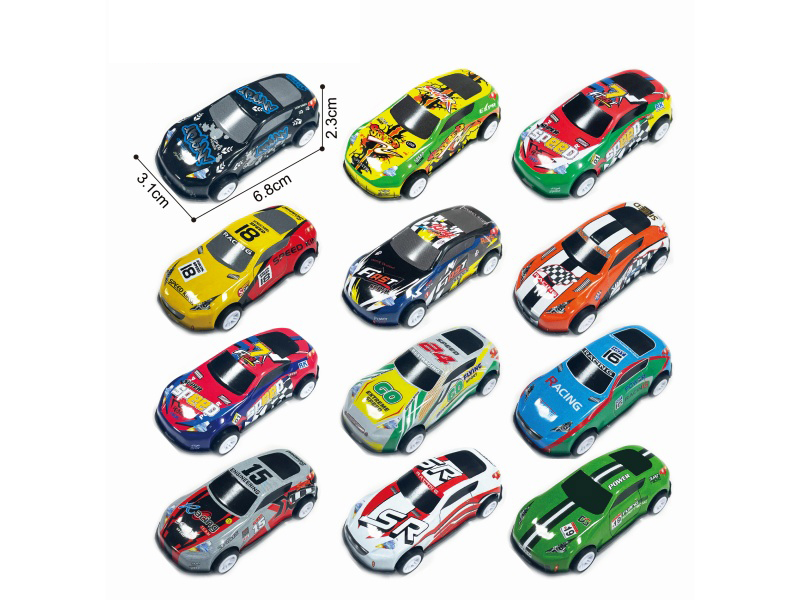 6.8 Axle Car No. 2 Ghost Fire Rebound Tin Car (12 Models Mixed)