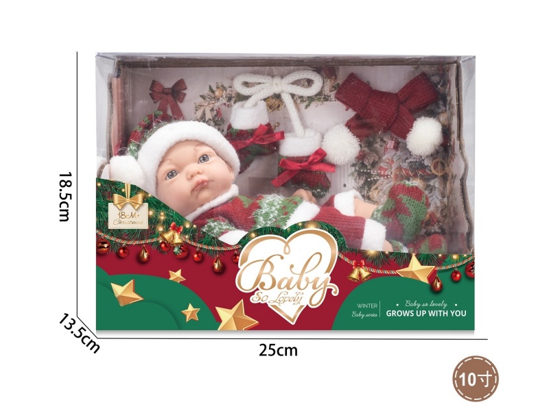 10-Inch Christmas Style Newborn Baby Scarf/Gloves