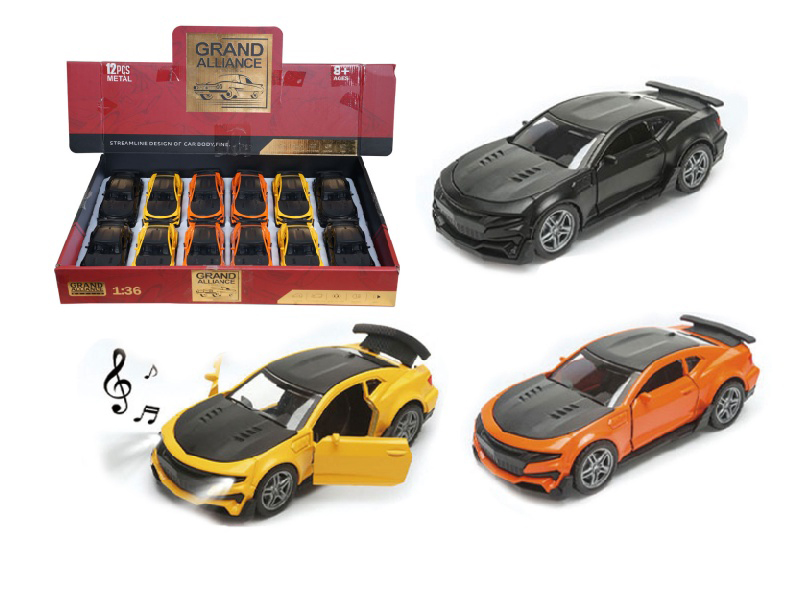 1:36 Huili Alloy Car Model - Chevrolet Bumblebee With Lights And Music (3-Color Mixed Outfit)