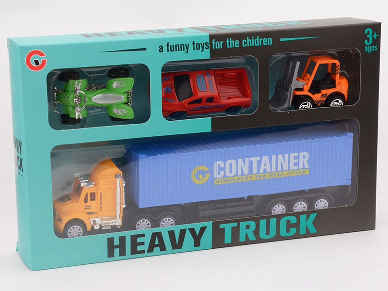 Friction Container Car With 3 Cars