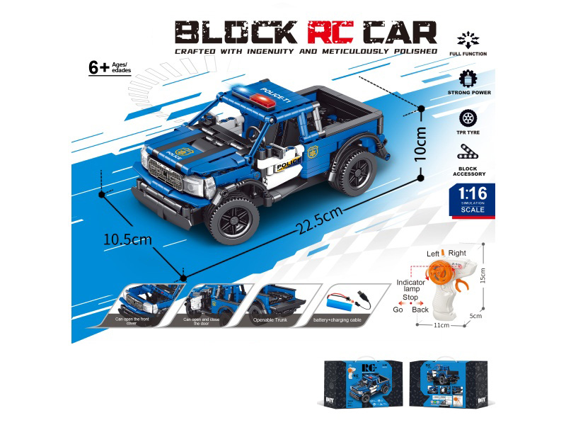1:16 Building Block Remote Control Car - Raptor Police Car (Number Of Pieces: 403Pcs