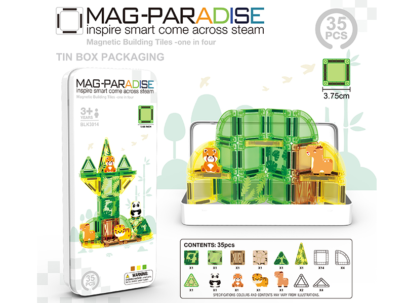 3.75cm Forest Theme Magnetic Building Blocks 35pcs