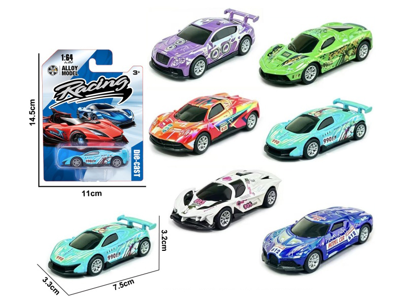 1:64 Pull Back Alloy Sports Cars