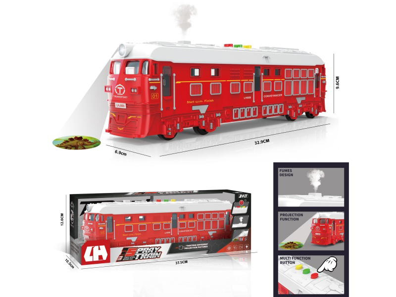 Friction Spray Train With Sound And Lights, Projection