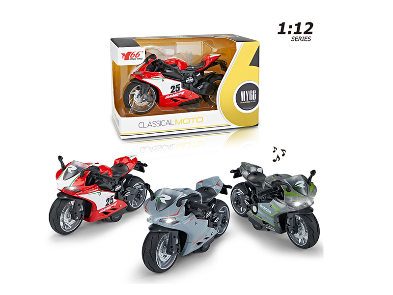 1:12 Pull Back Alloy Ducati Motorcycle With Light And Music