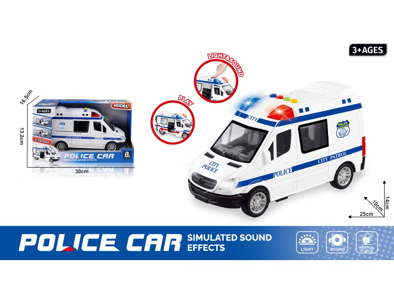1:16 Sound And Light Inertial Openable Police Car (Battery Not Included :3*Aaa)