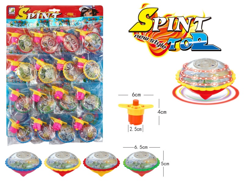 Windup Top Toy With Light