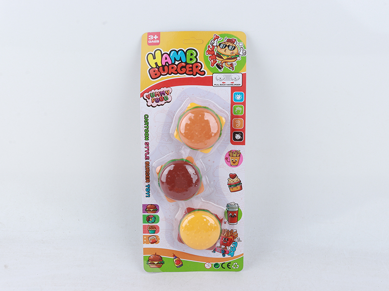 Pull Back Hamburger Toys 3pcs
