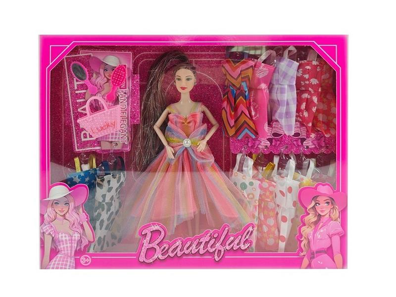 11.5-Inch Solid 9-Joint Wedding Dress Doll With Small Accessories, Bag And Hanging Skirt Accessories