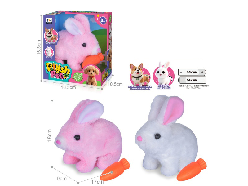 B/O Simulated Plush Pet Rabbit + Carrot