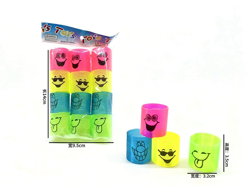 12PCS Transparent Rainbow Spring Toys