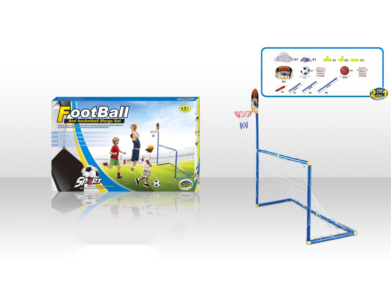 2-In-1 Football Goal + Basketball Board 12 CM Football