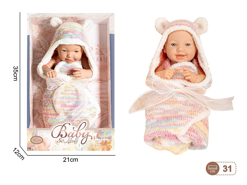 12-Inch Newborn Doll With Blanket
